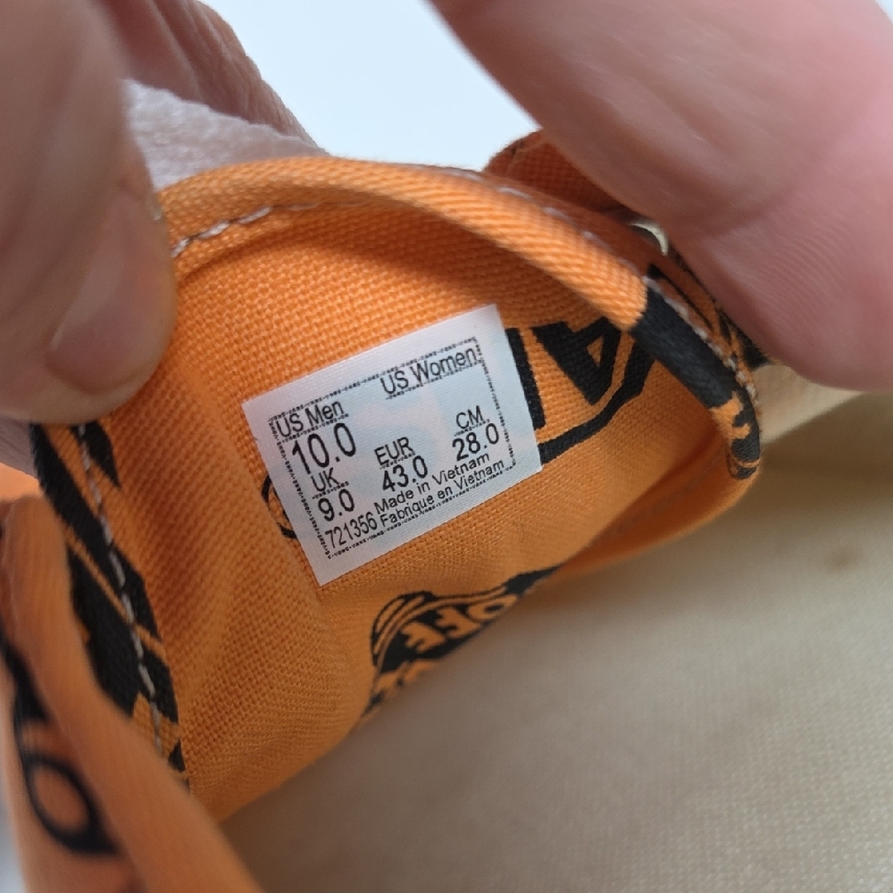 Vans Bold Orange and Black Graphic Sneakers Size 10 - Picture 6 of 6